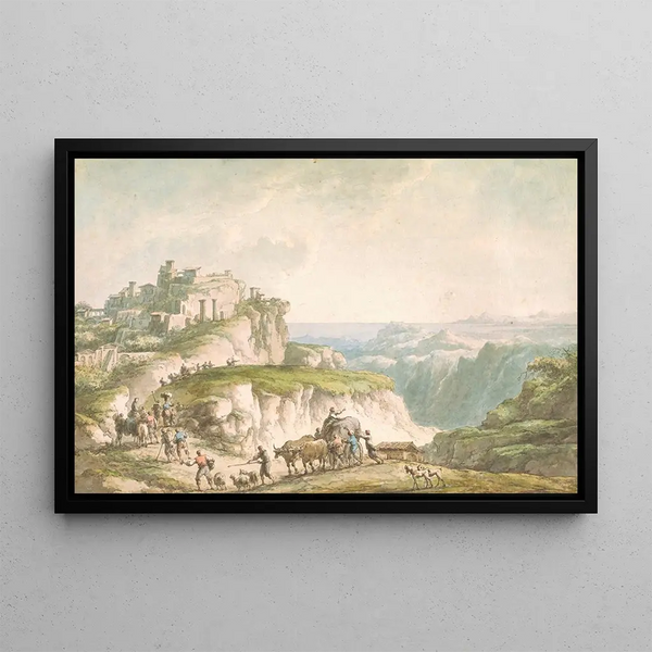 View of Catanzaro - Claude-Louis Châtelet — framed artwork on a wall