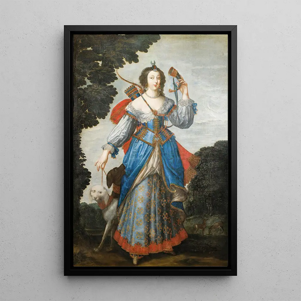 Portrait of a Lady as Diana - Claude Deruet and workshop — framed artwork on a wall
