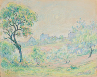 Landscape painting with houses in the background - Claude-Émile Schuffenecker — artwork view