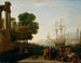 a seaport at sunset - Claude Lorrain — artwork view