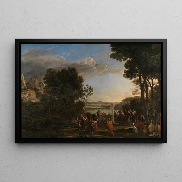 L'adoration du veau d'or - Claude Lorrain — framed artwork on a wall