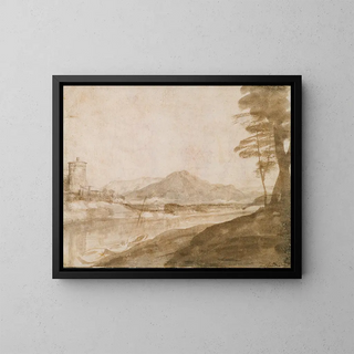 Landscape - Claude Lorrain — framed artwork on a wall