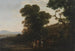 Landscape painting with characters crossing a stream - Claude Lorrain — artwork view