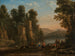 Landscape painting with shepherds. The dance by the water's edge - Claude Lorrain — artwork view