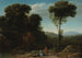 Pastoral landscape painting with a mill - Claude Lorrain — artwork view