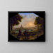 Landscape Painting with the Port of Santa Marinella - Claude Lorrain — framed artwork on a wall
