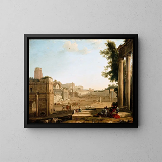 Le Campo Vaccino à Rome - Claude Lorrain — framed artwork on a wall