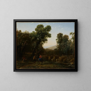 The Flight into Egypt - Claude Lorrain — framed artwork on a wall