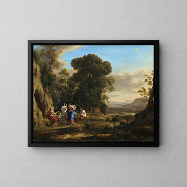 The Judgment of Paris - Claude Lorrain — framed artwork on a wall