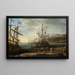 Les Femmes troyennes mettant le feu à leur flotte - Claude Lorrain — framed artwork on a wall