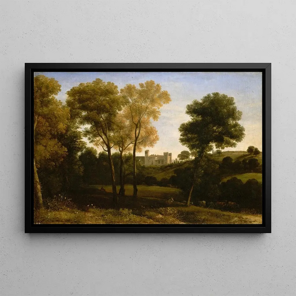 View of La Crescenza - Claude Lorrain — framed artwork on a wall