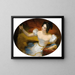 The evening or the young girl holding a necklace - Claude Marie Dubufe — framed artwork on a wall