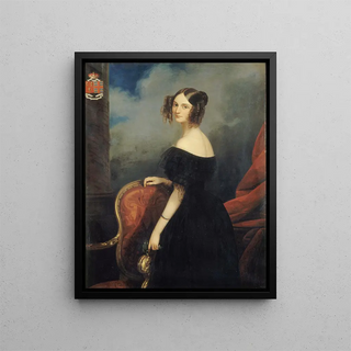 Portrait of the Duchess of Valençay, Countess of Talleyrand Périgord - Claude Marie Dubufe — framed artwork on a wall