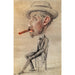 Caricature of a man with a big cigar - Claude Monet — artwork view