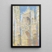 Rouen Cathedral, West façade, sunlight - Claude Monet — framed artwork on a wall