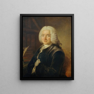 Portrait of President Charles-Jean-François Hénault 1685-1770 magistrate member of the French Academy - Claude Pougin de Saint Aubin — framed artwork on a wall