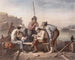 The Mississippi Rafts in Distress, Men Playing Cards - Claude Regnier — artwork view