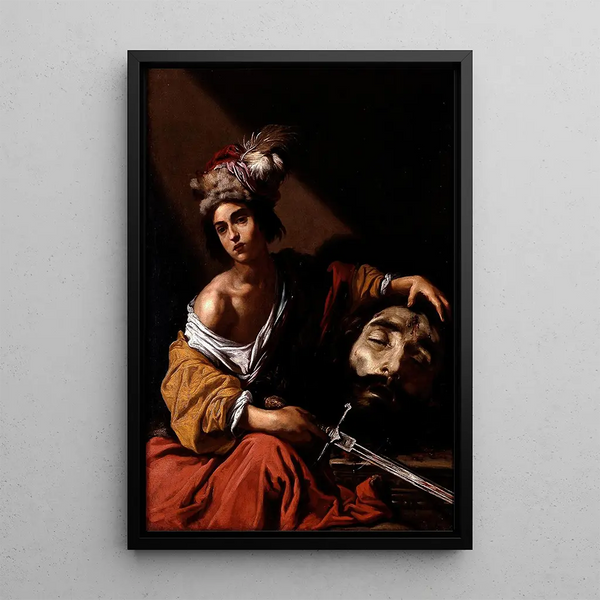 Reproduction of the painting David with the Head of Goliath - Claude Vignon
