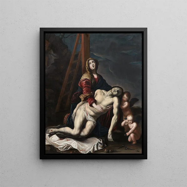 Pièta - Claude Vignon — framed artwork on a wall
