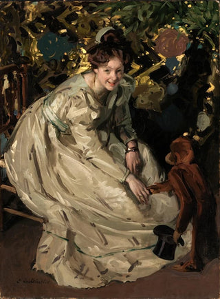 Woman in a arbor with a monkey - Claudio Castelucho — artwork view