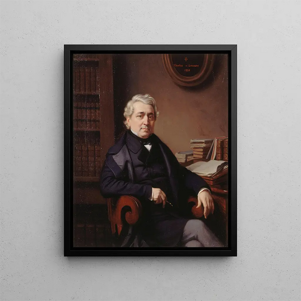 Portrait of Thomas Sauvage 1794-1877 playwright - Claudius Lavergne — framed artwork on a wall
