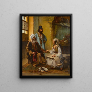 La diseuse de bonne aventure - Clemente Pujol de Guastavino — framed artwork on a wall