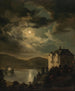 Ambiance au clair de lune au-dessus du château de Freyenthurn avec vue sur Loretto - Clementine von Rainer — artwork view