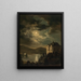 Ambiance au clair de lune au-dessus du château de Freyenthurn avec vue sur Loretto - Clementine von Rainer — framed artwork on a wall