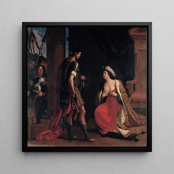 Cleopatra and Octavius - Guercino — framed artwork on a wall
