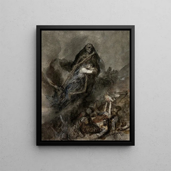 Allegory of Death - Clément-Auguste Andrieux — framed artwork on a wall