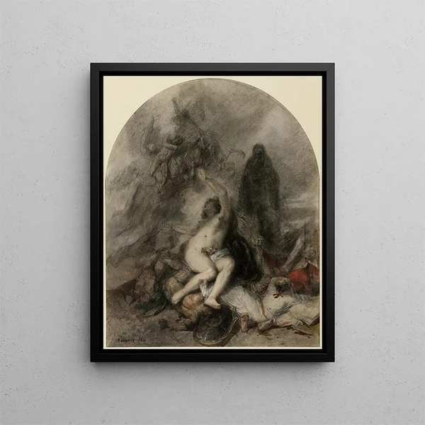 Allegory of War - Clément-Auguste Andrieux — framed artwork on a wall