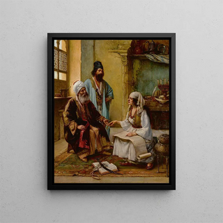 La diseuse de bonne aventure - Clément Pujol de Guastavino — framed artwork on a wall