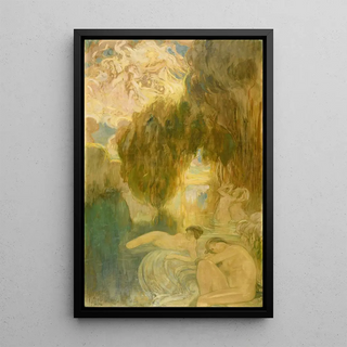 Les Baigneuses - Clémentine Hélène Dufau — framed artwork on a wall