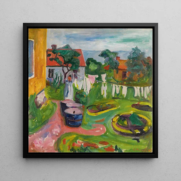 Reproduction of the painting Clothes On A Line In Åsgårdstrand - Edvard Munch