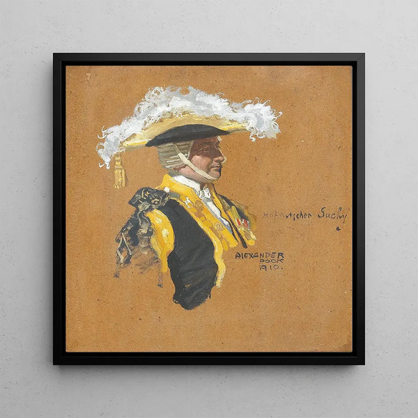 Cour Coach Painting Suchy - Alexander Pock — framed artwork on a wall