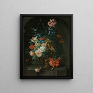 Still life with flowers - Coenraet Roepel — framed artwork on a wall