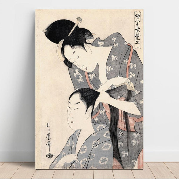 Reproduction of the painting Hairdresser - Kitagawa Utamaro
