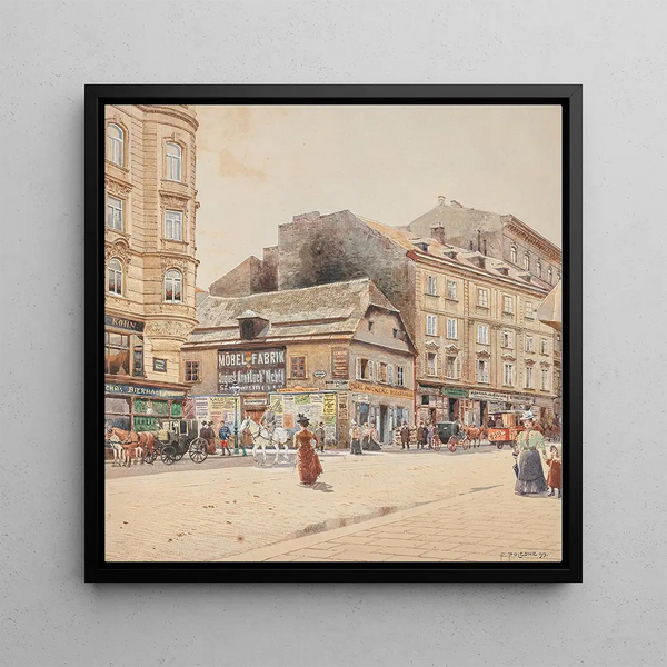 Coin Coin Mariahilferstraße et Königsklostergasse - Franz Poledne — framed artwork on a wall