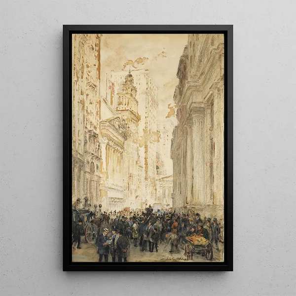 Reproduction of the painting Le Broad Exchange, Broad Street, New York - Colin Campbell Cooper
