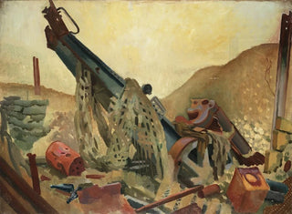 This weapon was initially captured from the Germans during the Battle of Arras and used against them. - Colin Gill — artwork view