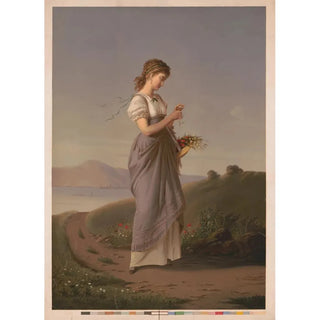 a woman plucking a daisy - Colton Zahm Roberts — artwork view