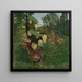 the Fight between a tiger and a buffalo - Henri Rousseau — framed artwork on a wall