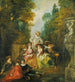 Comédiens Italiens près d'une Fontaine - Nicolas Lancret — artwork view
