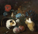 Composition with Three Guinea Pigs with Peaches and Flowers - Franz Werner von Tamm — artwork view
