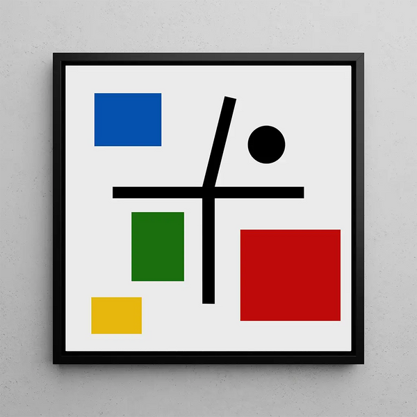 Composition with Broken Cross - Myriam Thyes — framed artwork on a wall