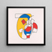 Composition with ovals and rectangles - Anonymous — framed artwork on a wall