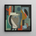 Composition with a Head - Ragnhild Kaarb — framed artwork on a wall