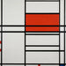 Composition of red and white no 1 Composition no 4 with red and blue - Piet Mondrian — displayed in an interior