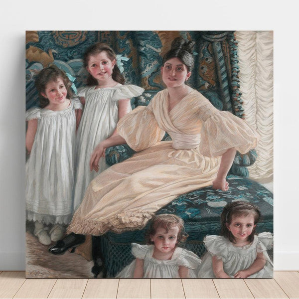 Reproduction of the painting Comtesse d'Yanville and her four children - James Tissot