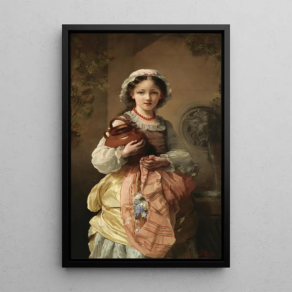 At the fountain - Countess Jeanne Bole — framed artwork on a wall